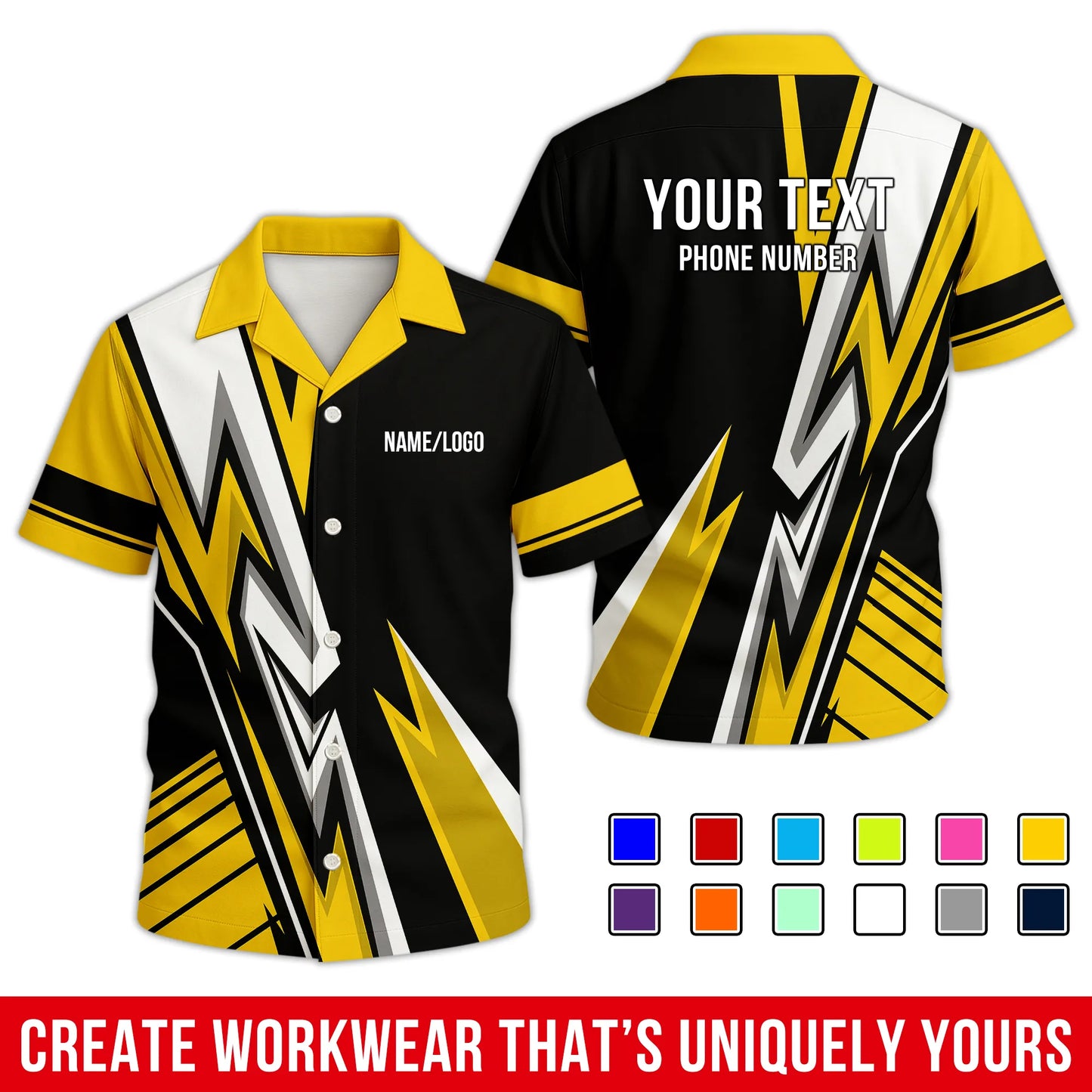 Personalized Team Hawaiian Shirt ā Custom Logo Work Shirt