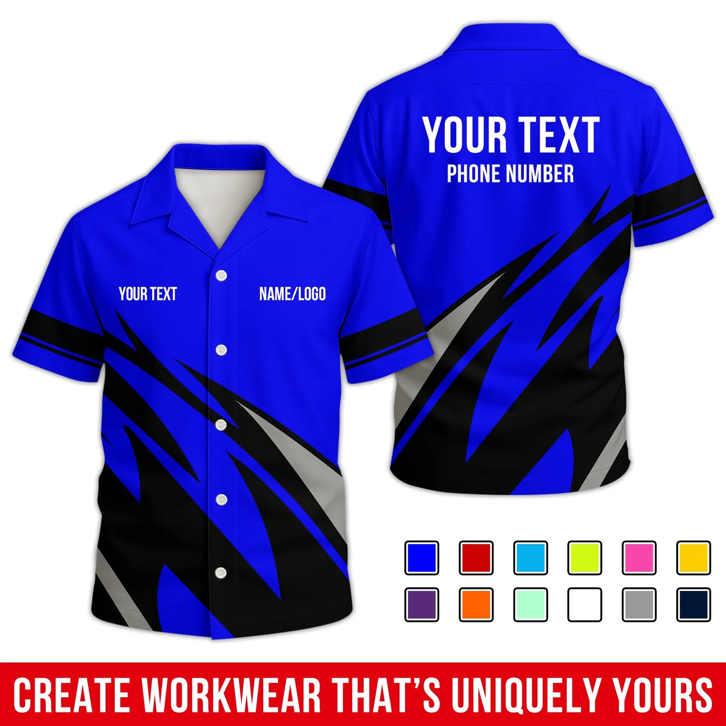 Personalized Team Hawaiian Shirt ā Custom Logo Work Shirt