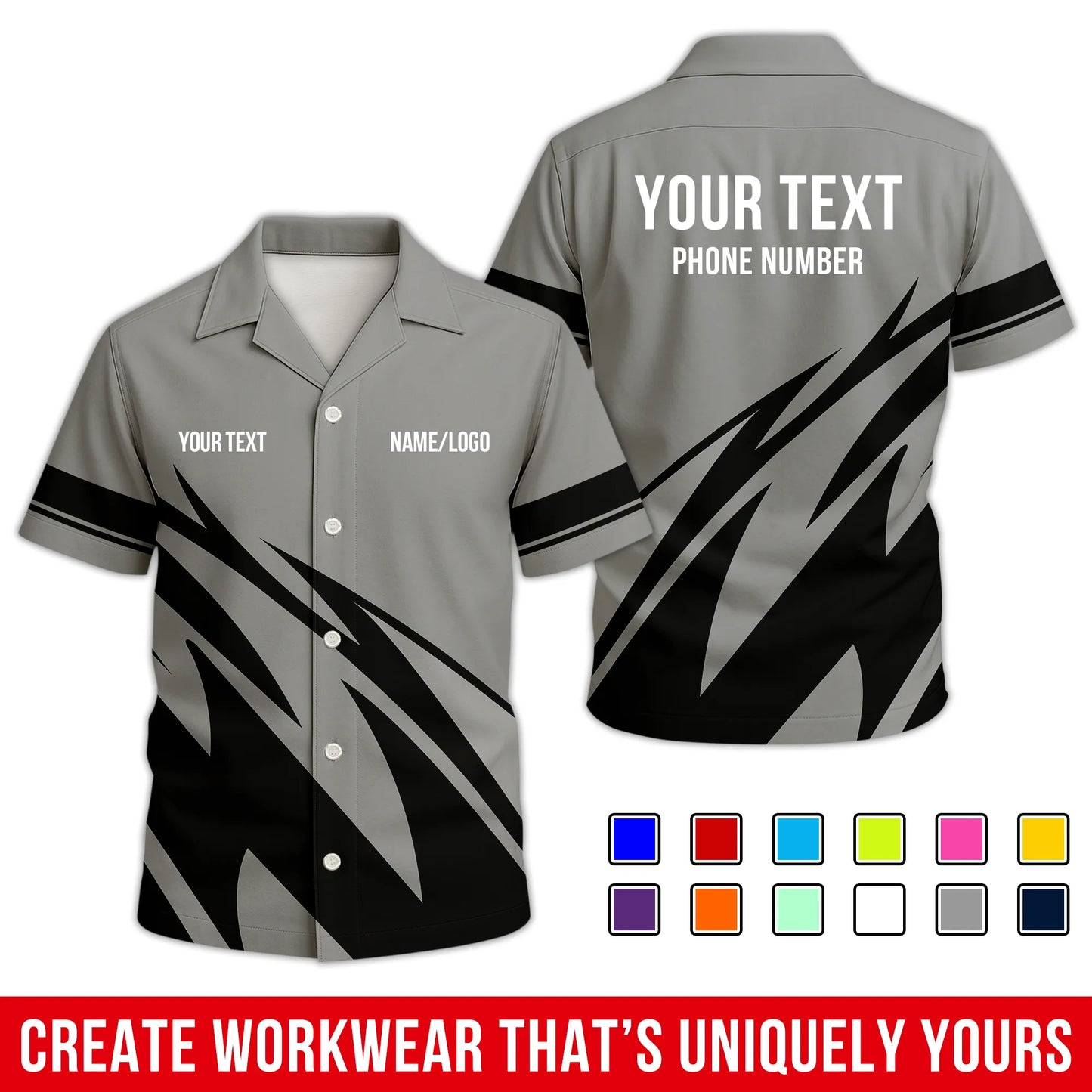 Personalized Team Hawaiian Shirt ā Custom Logo Work Shirt