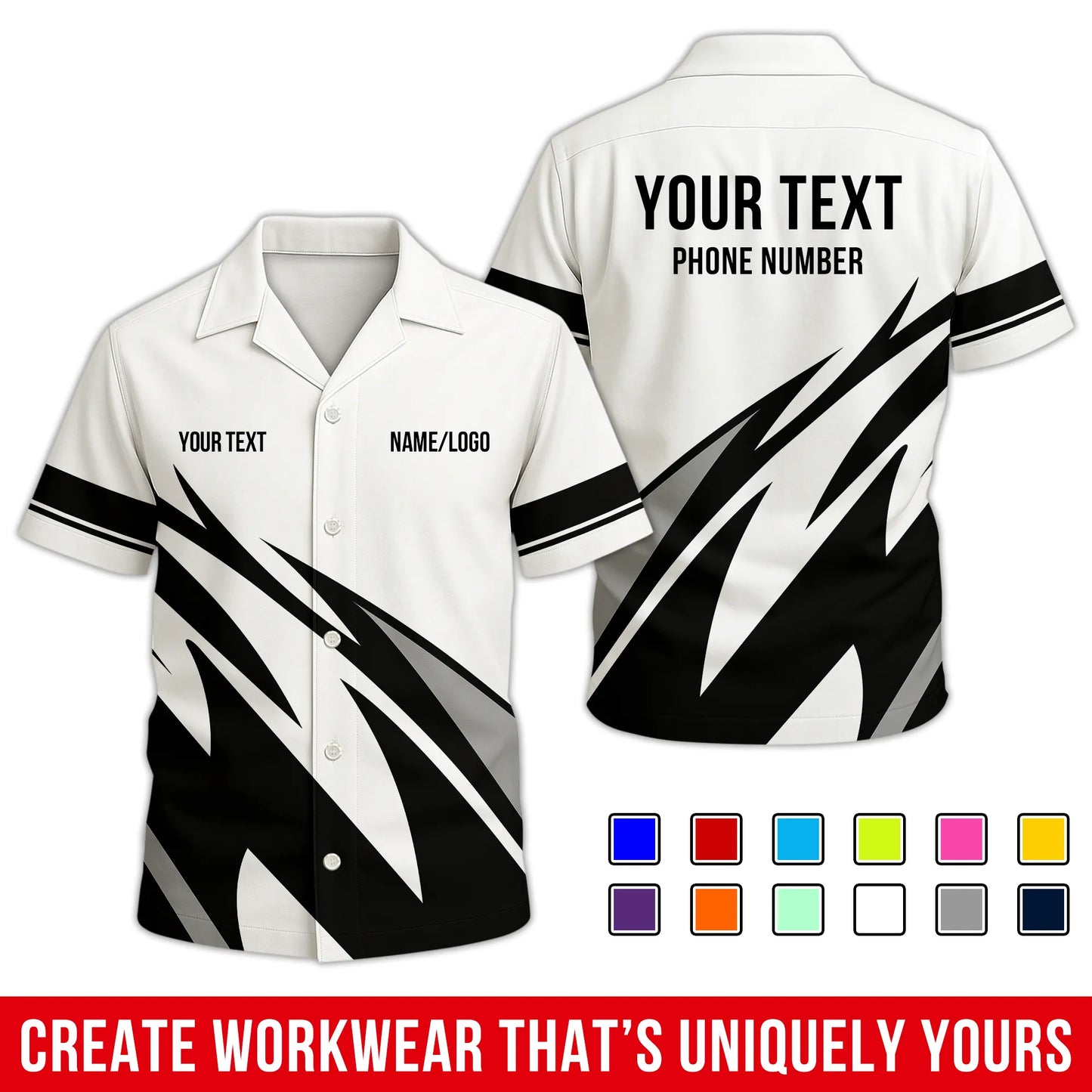 Personalized Team Hawaiian Shirt ā Custom Logo Work Shirt
