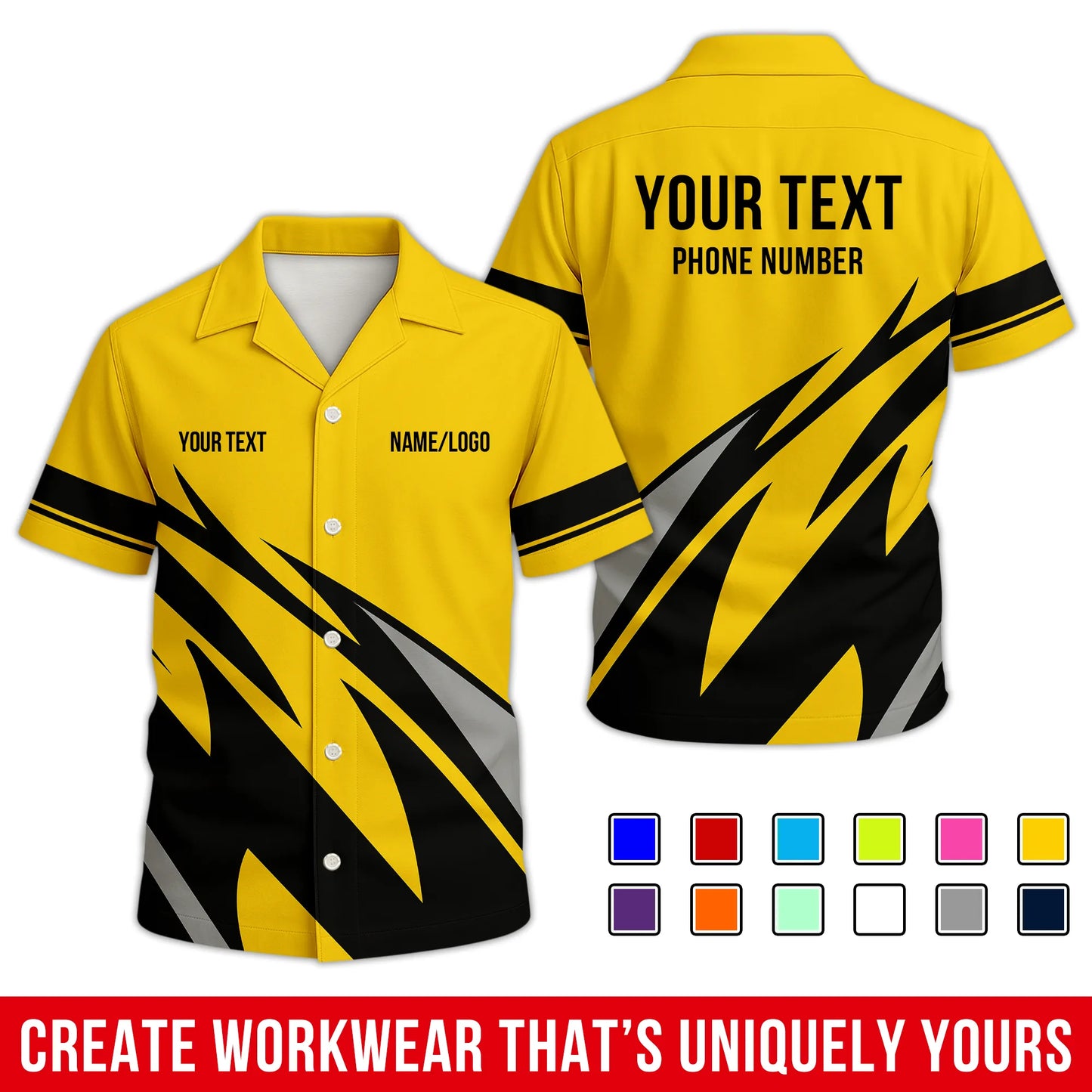 Personalized Team Hawaiian Shirt ā Custom Logo Work Shirt
