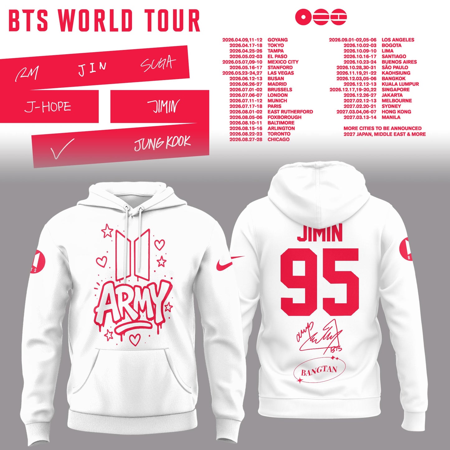 BTS Jimin World Tour 2026 Limited Edition Shirt
