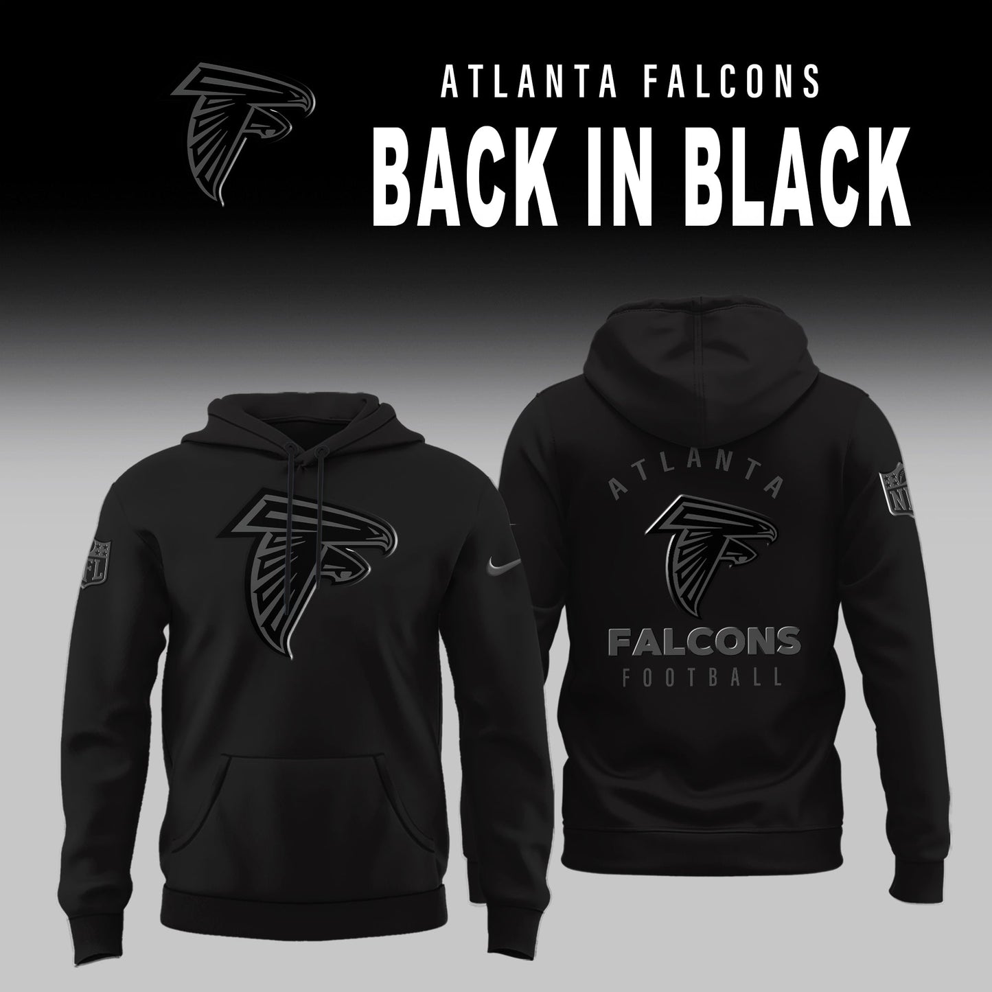 Atlanta Falcons 2025 BACK IN BLACK Combo Hoodie