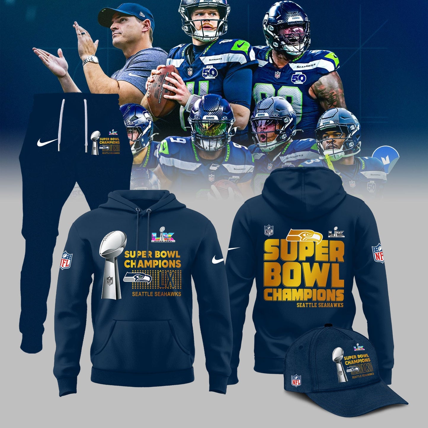 Seattle Seahawks Super Bowl LX Champions Limited Edition Hoodie