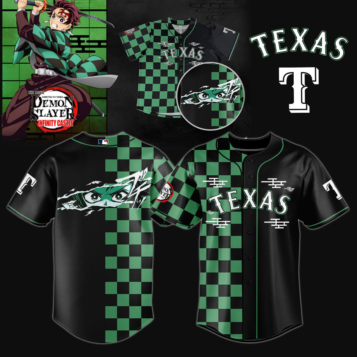 _Texas Rangers _ Limited Edition Demon Slayer Jersey 2025