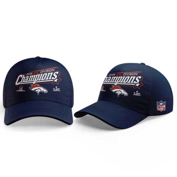 D Broncos 2026 AFC Division Champions Blue Hoodie V2