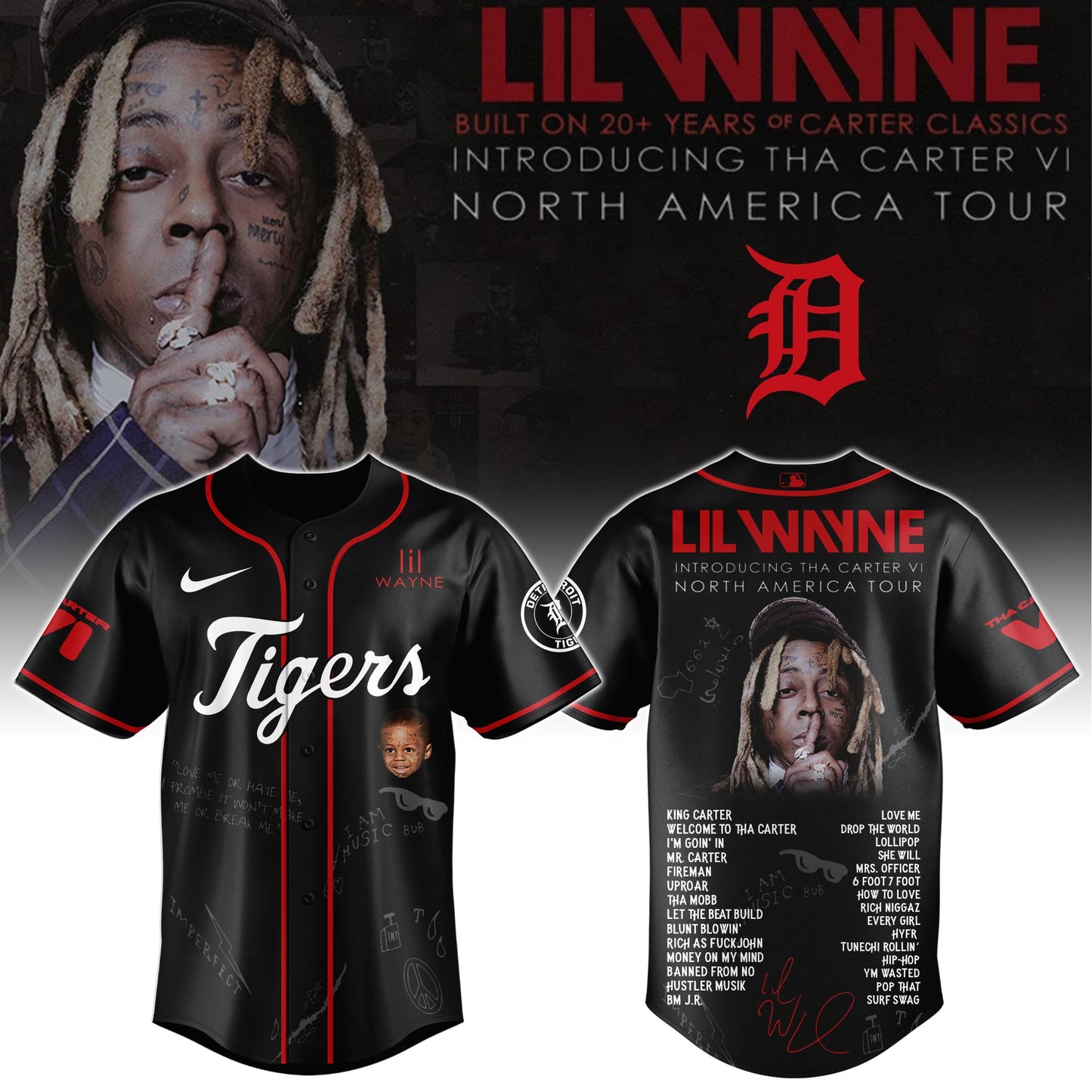 .DET Special Lil Wayne "Tha Carter VI" Tour Limited Edition Jersey