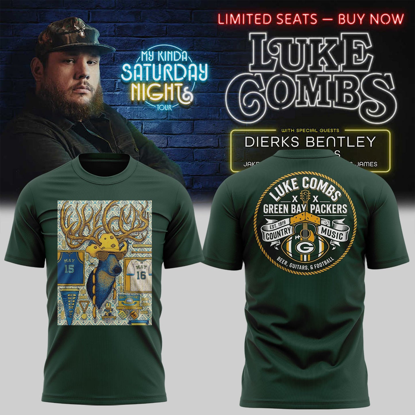 LC “My Kinda Saturday Nights Tour” at Lambeau Field Stadium Shirt