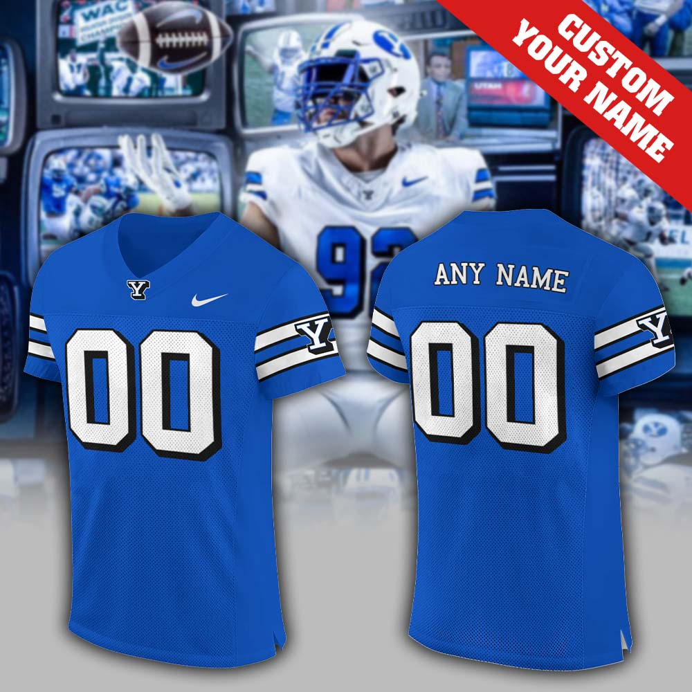 BYU Football Blue 1996 Throwback Limited Custom Jersey-MPU07062401