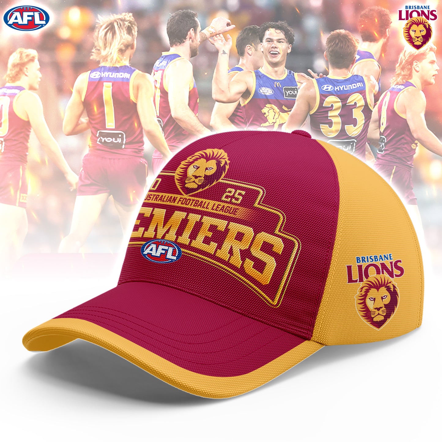 . Brisbane Lions - 2025 Champions Back to Back Hoodie