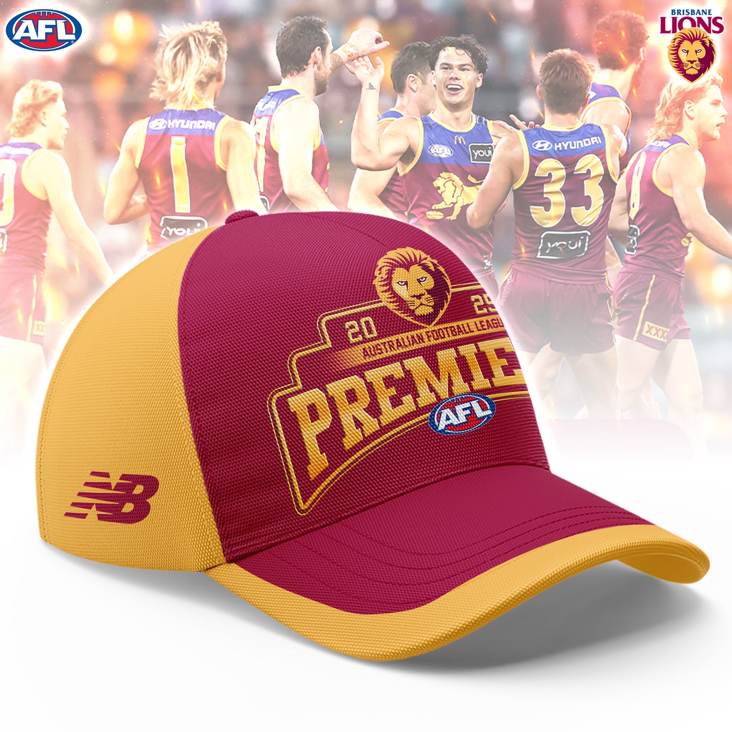 . Brisbane Lions - 2025 Champions Back to Back Hoodie