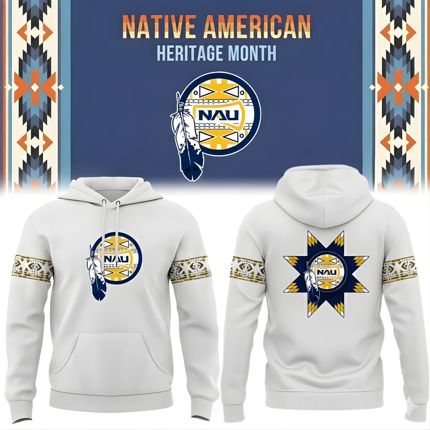 Northern Arizona Lumberjacks football Native American Heritage Month Hoodie White