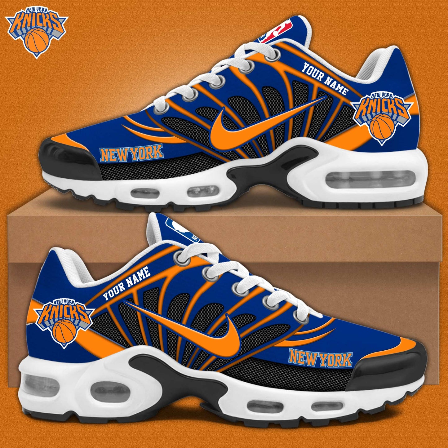 New York Knicks Personalized Air Max Plus Sneakers v2