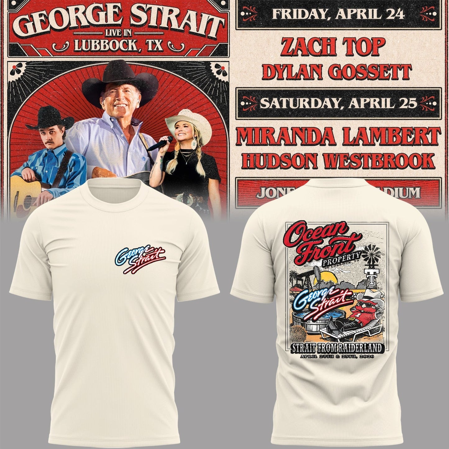 Limited Edition G. Strait x Texas Tech At Jones AT&T Stadium Tshirt