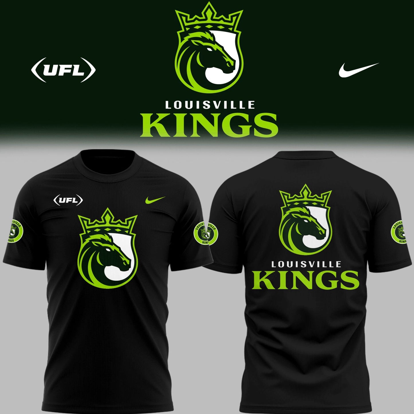 Limited Edition Louisville Kings Football Black TShirt-PU25100916