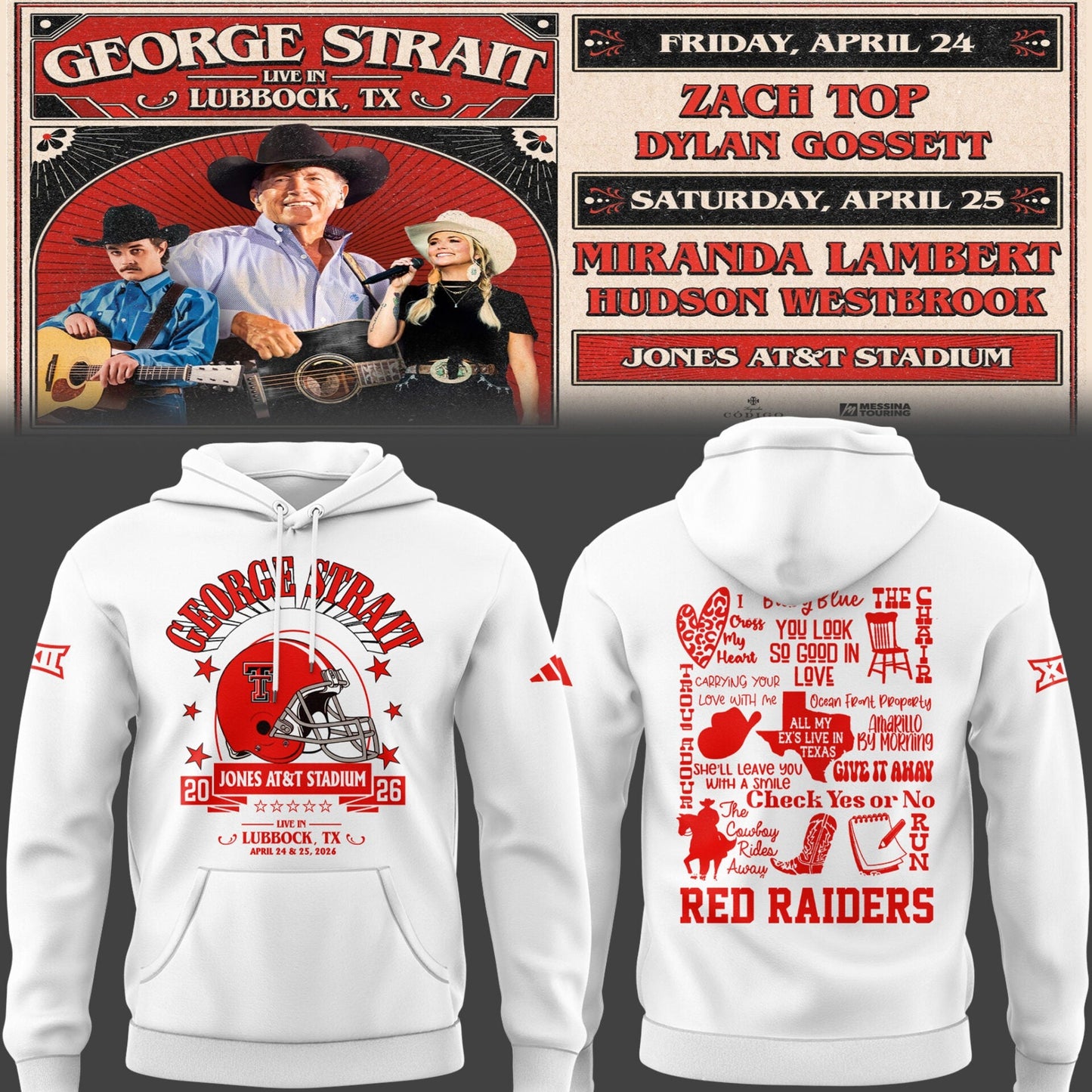 Limited Edition G. Strait x Texas Tech At Jones AT&T Stadium Hoodie