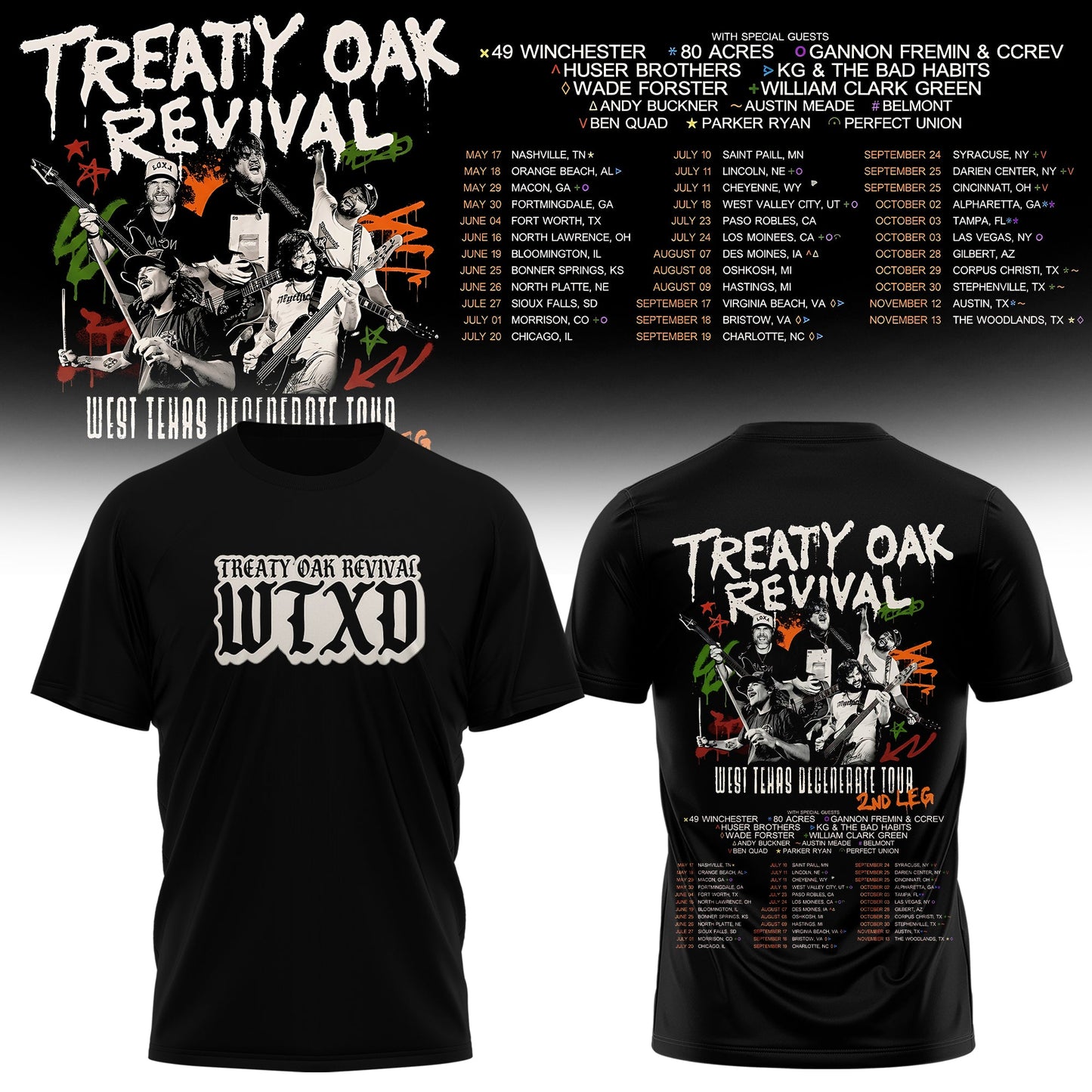 Treaty Oak Revival – West Texas Degenerate Tour! T-shirt