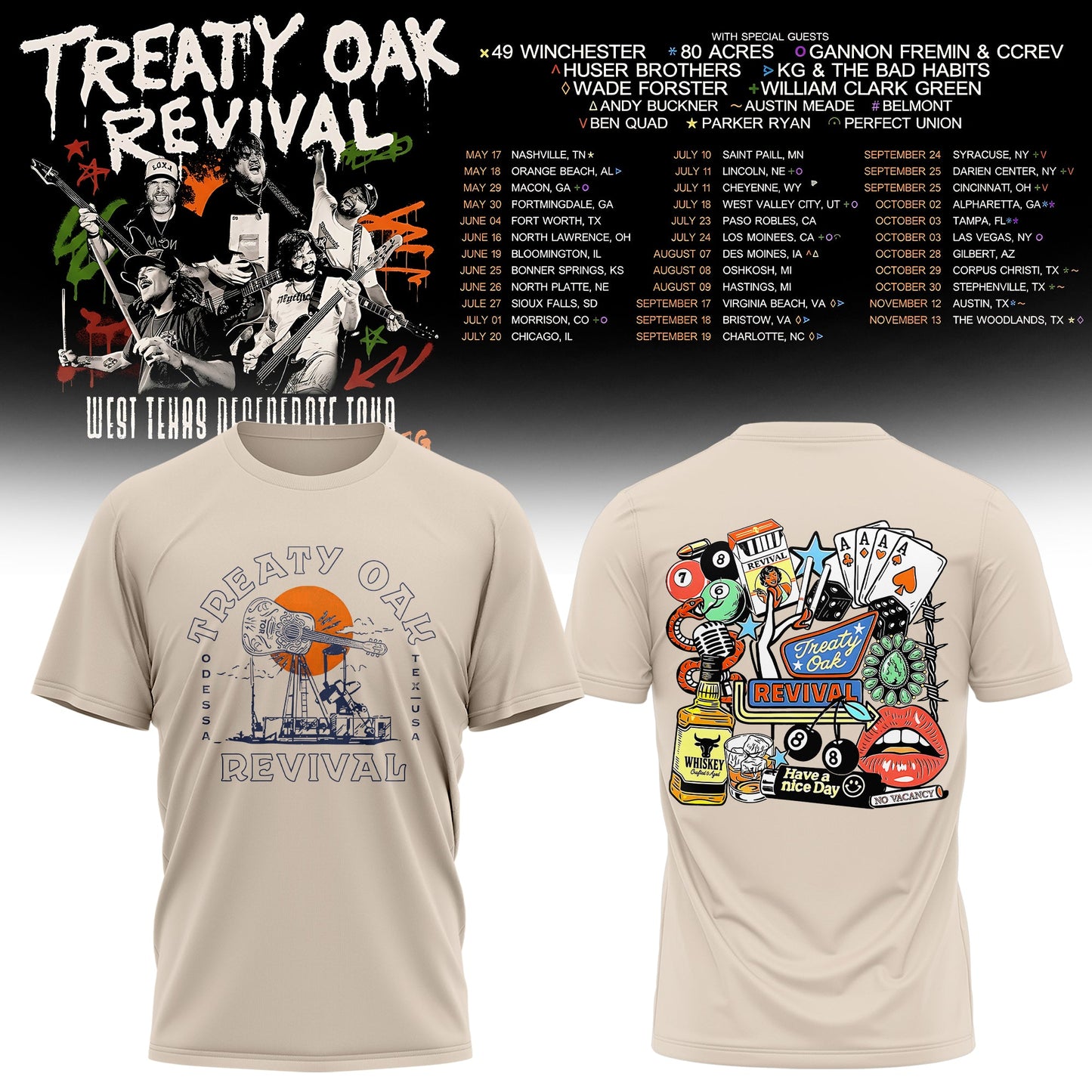 Treaty Oak Revival – West Texas Degenerate Tour! T-shirt
