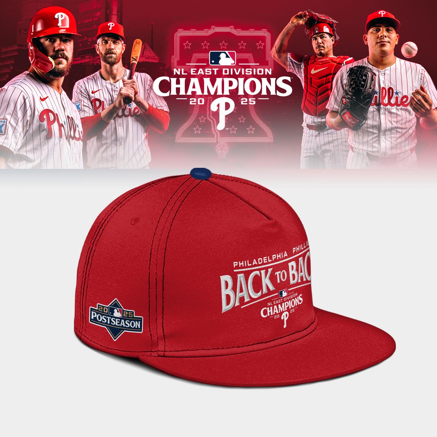 Philadelphia Phillies BACK-TO-BACK NL EAST CHAMPIONS Hoodie