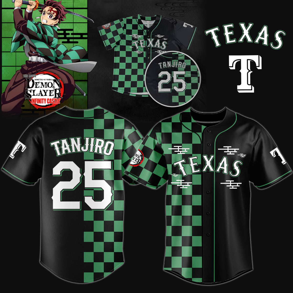 _.Texas Rangers _ Limited Edition Demon Slayer Jersey 2025