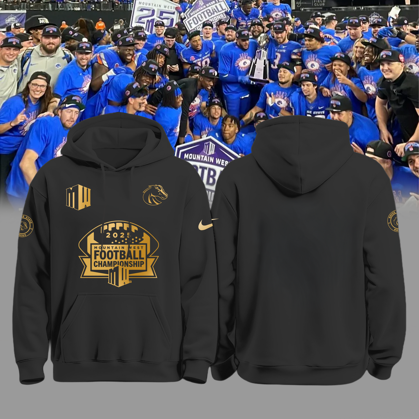 2025 Champion Mountain West Football Championship - Boise State Broncos Hoodie