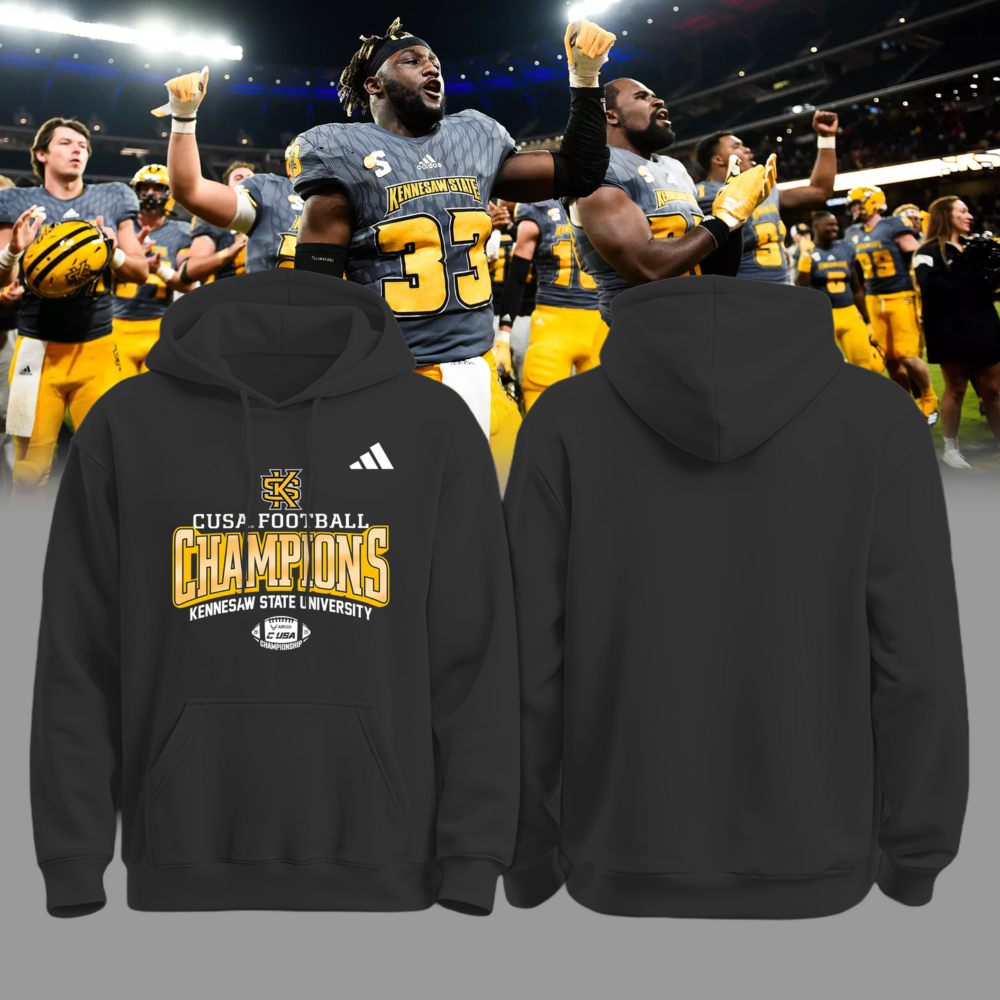 2025 CUSA Championship Champion - Kennesaw State Football Owls Hoodie v4