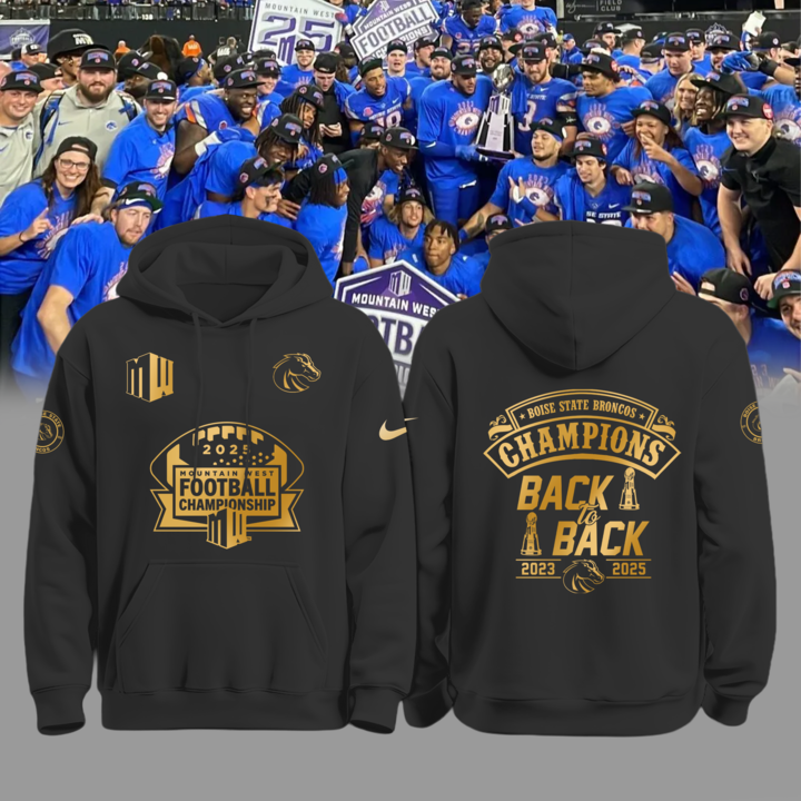 2025 Champion Mountain West Football Championship - Boise State Broncos Hoodie