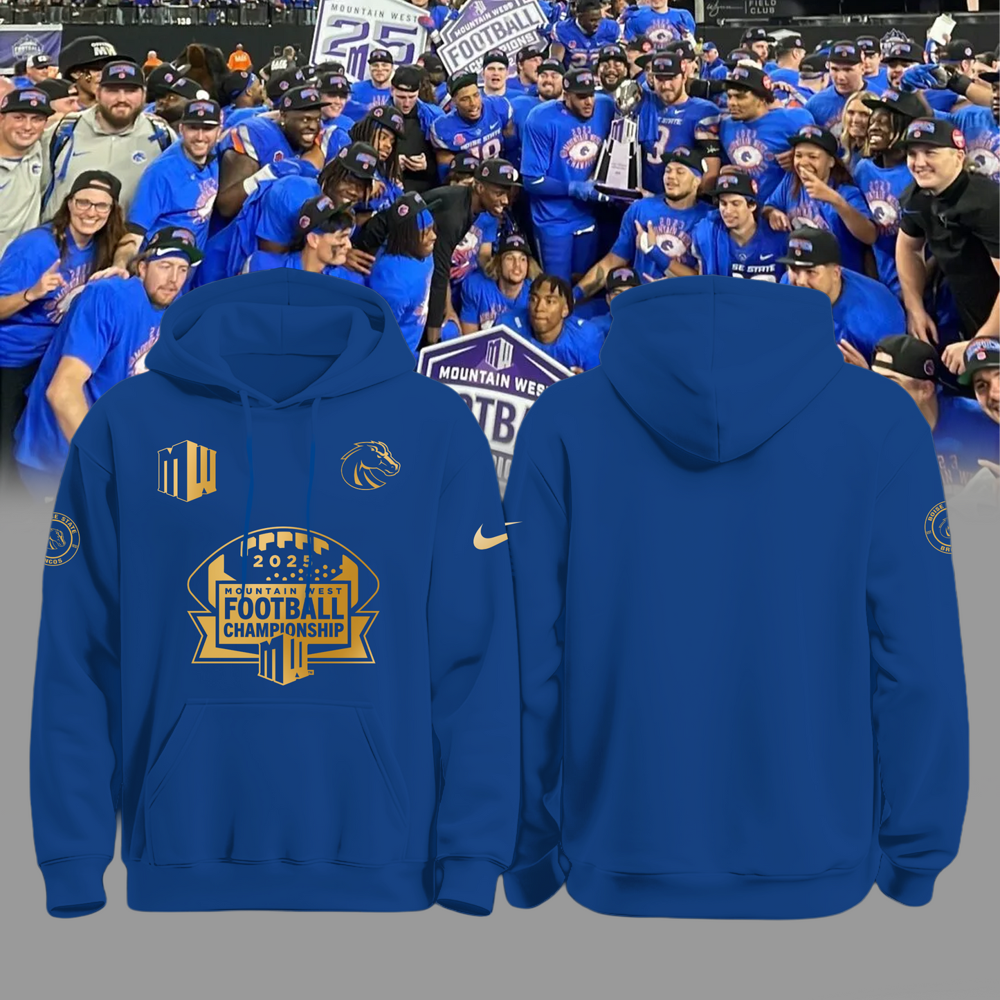 2025 Champion Mountain West Football Championship - Boise State Broncos Hoodie v2