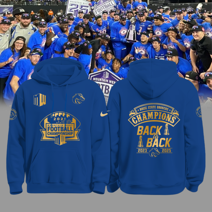 2025 Champion Mountain West Football Championship - Boise State Broncos Hoodie