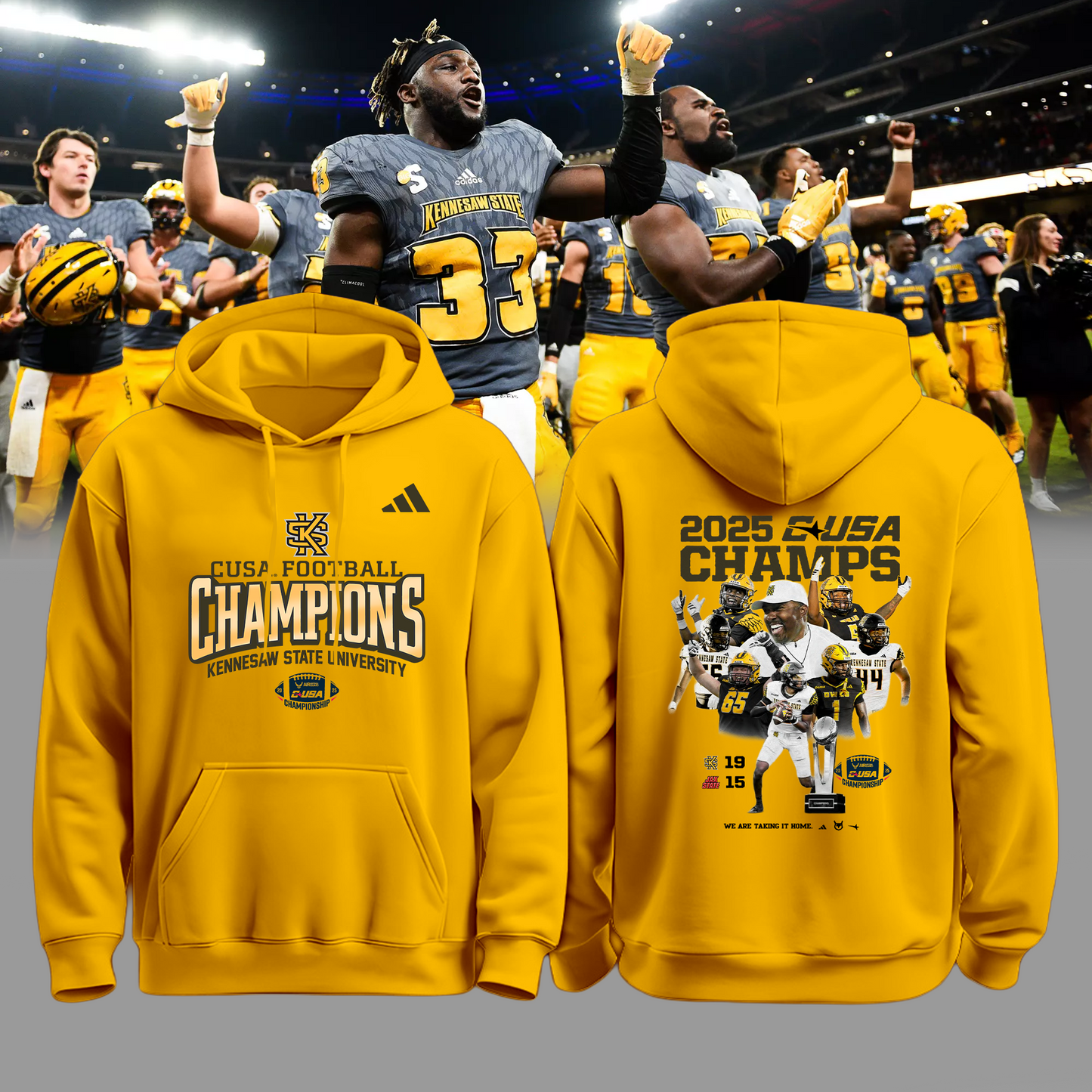 2025 CUSA Championship Champion - Kennesaw State Football Owls Hoodie v1
