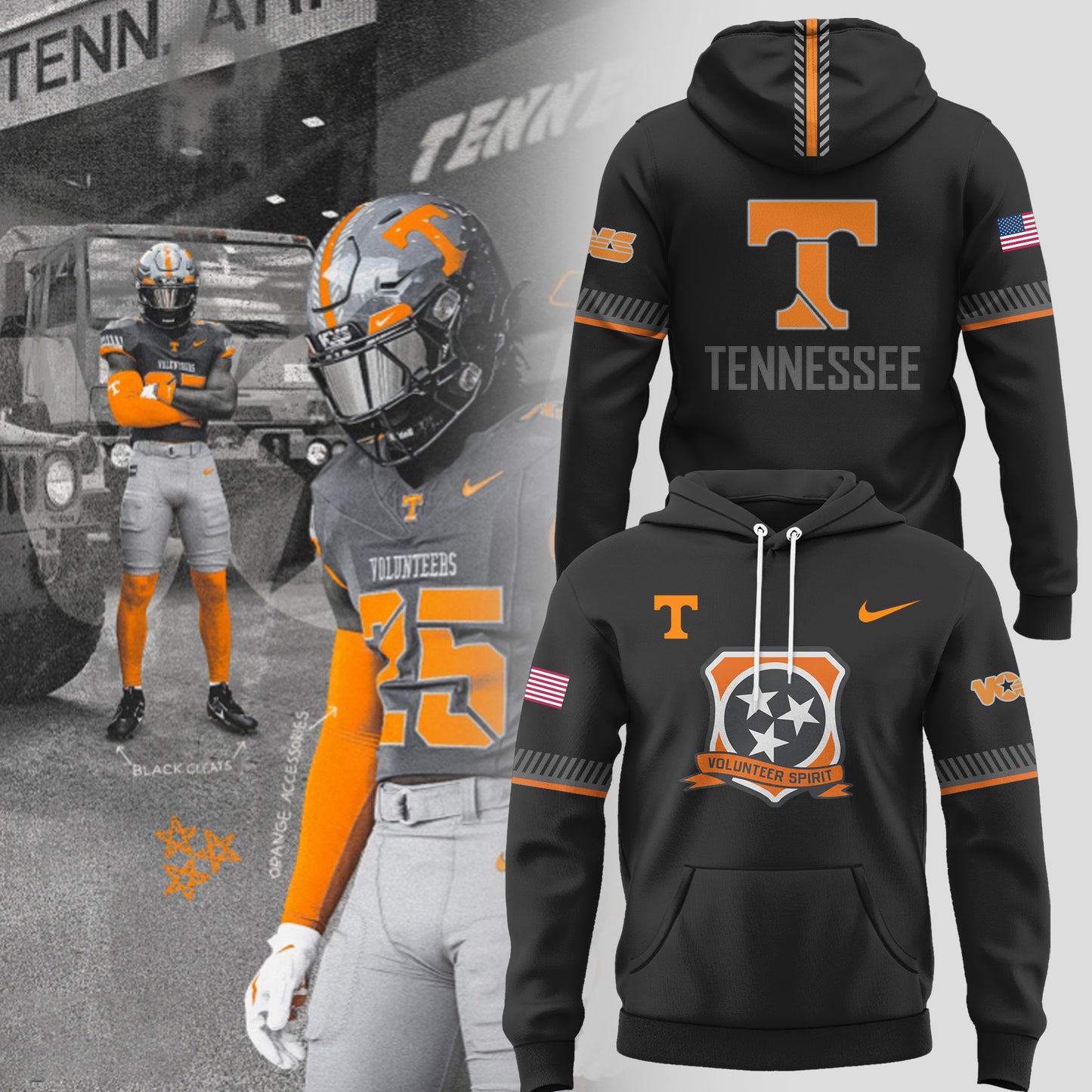 .Tennessee Volunteers “Volunteer Spirit” Hoodie v2