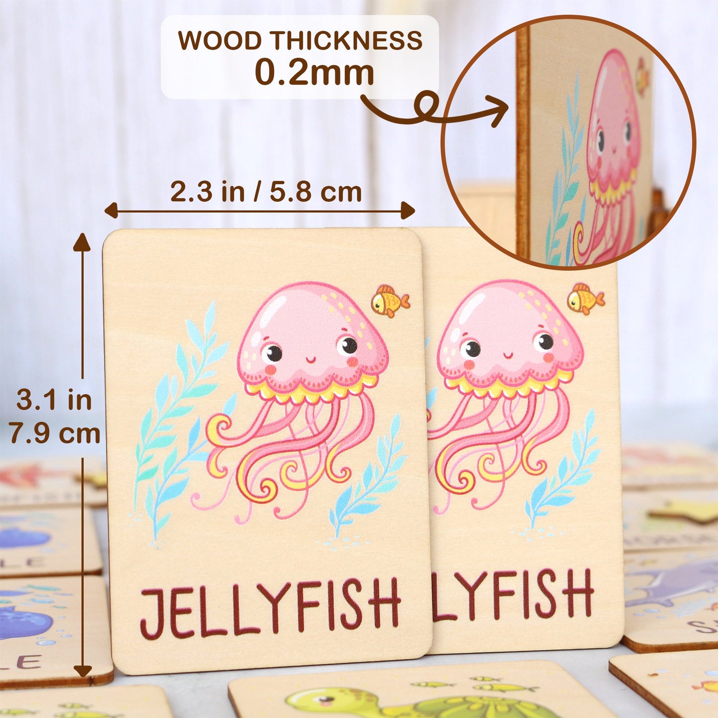 Memory Game for Kids - Matching Cards - Wood Montessori Toys - Learning Toys For Toddlers - Farm Animals Matching Cards- Gift for Kids