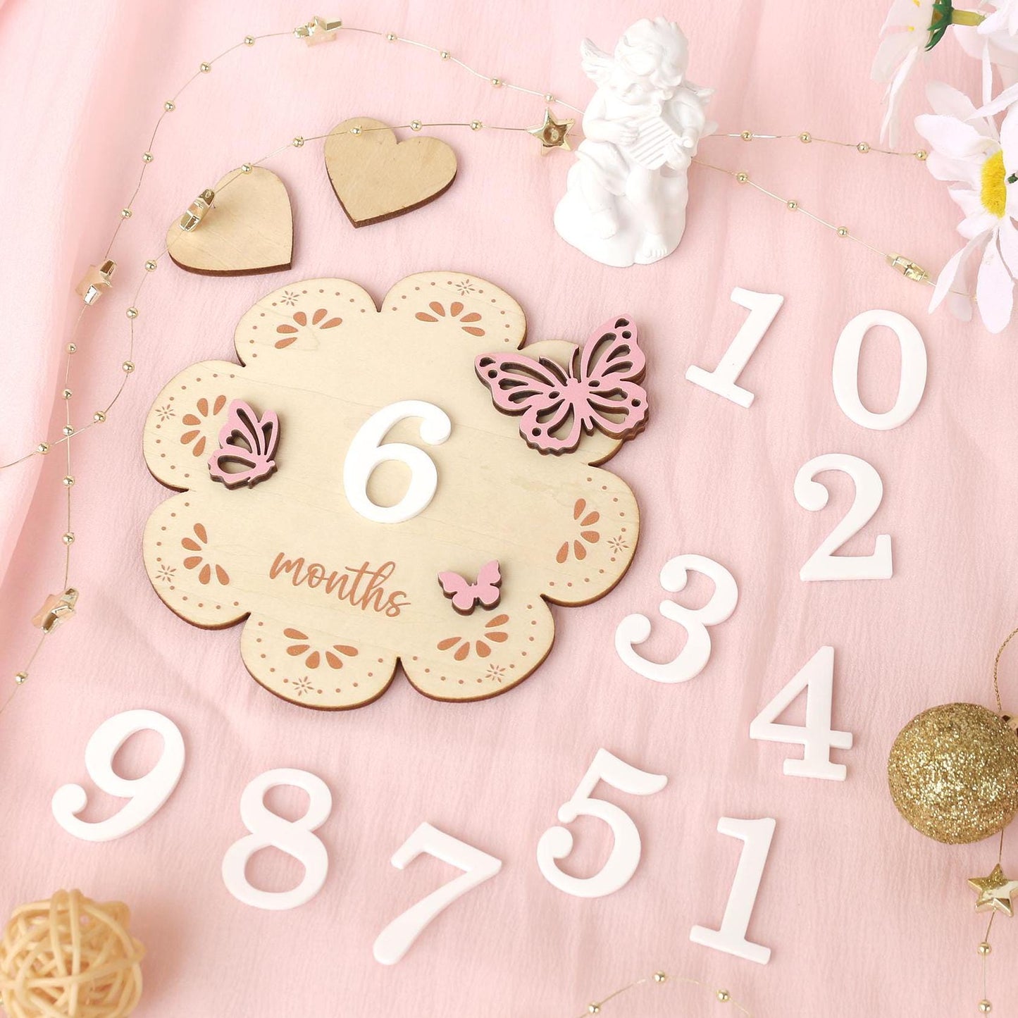 Milestone Marker Baby Girl Monthly Milestone Butterfly Name Sign for Hospital Baby Announcement Sign Baby Photo Signs Baby Shower Gift
