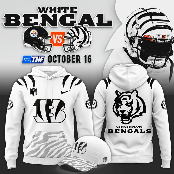 Limited Edition Cincinnati Bengals White New 2025 Hoodie