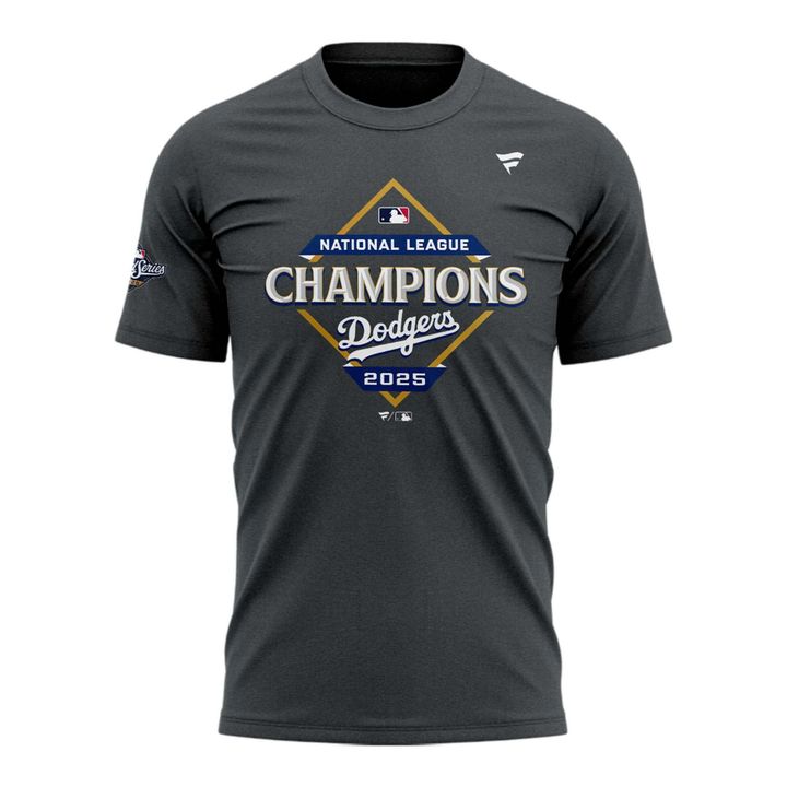 2025 Dodgers National League Champions Gray T-Shirt