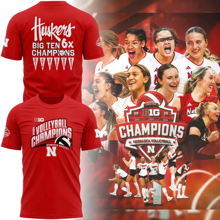 02.Nebraska Volleyball 2025 BIG TEN CHAMPIONS TSHIRT
