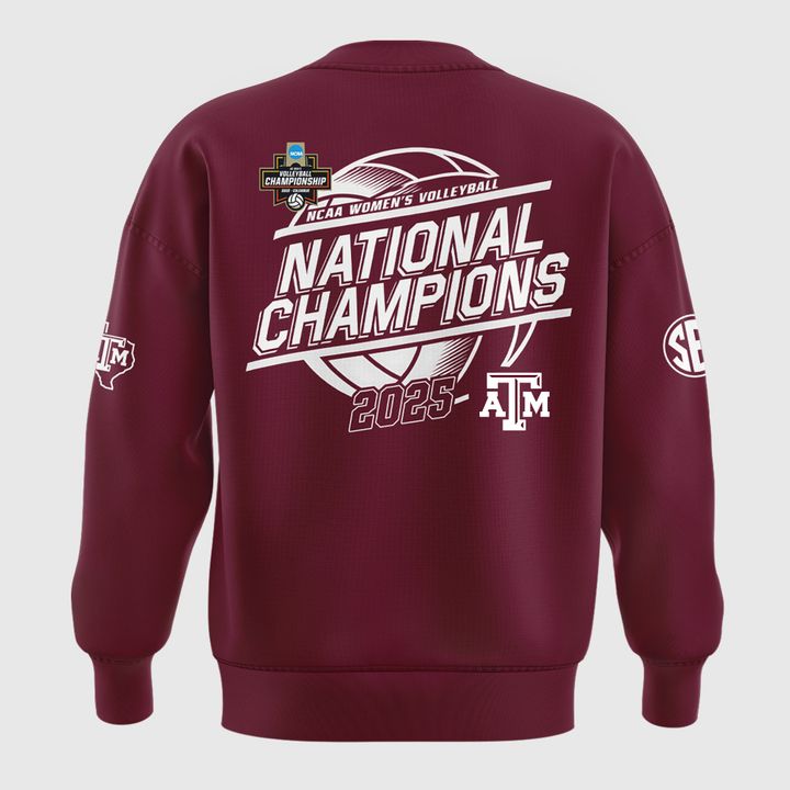 2025 Limited edition Sweatshirt Texas A&M Aggies women's volleyball National Champions for fans.