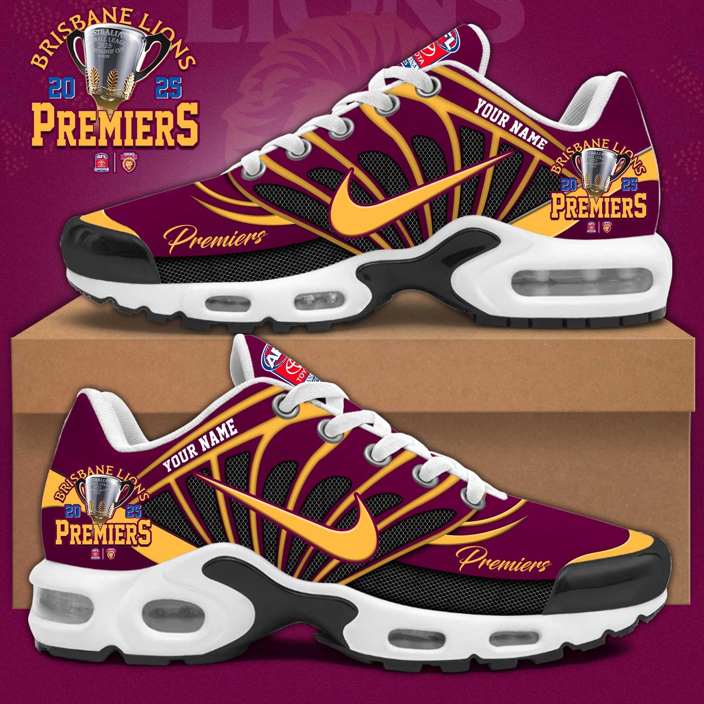 . Brisbane Lions – AFL 2025 Champions Shoes Ver 2