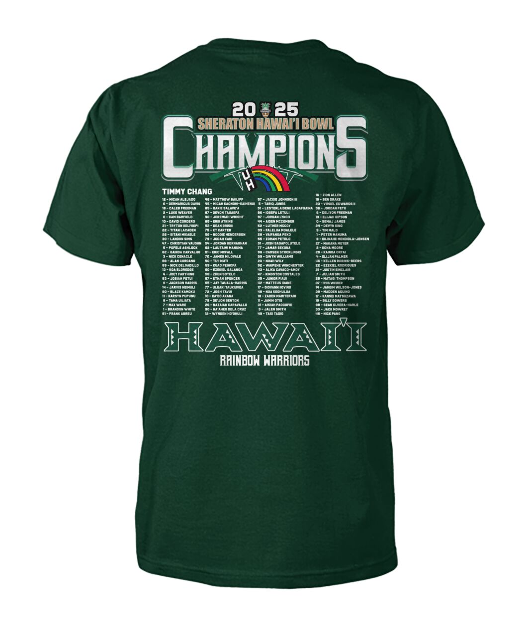 Hawaii Rainbow Warriors - SHERATON HAWAI'I BOWL Champion Shirt