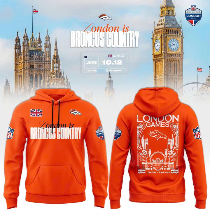 Denver Broncos NFL London game 2025 Limited Hoodie - Orange
