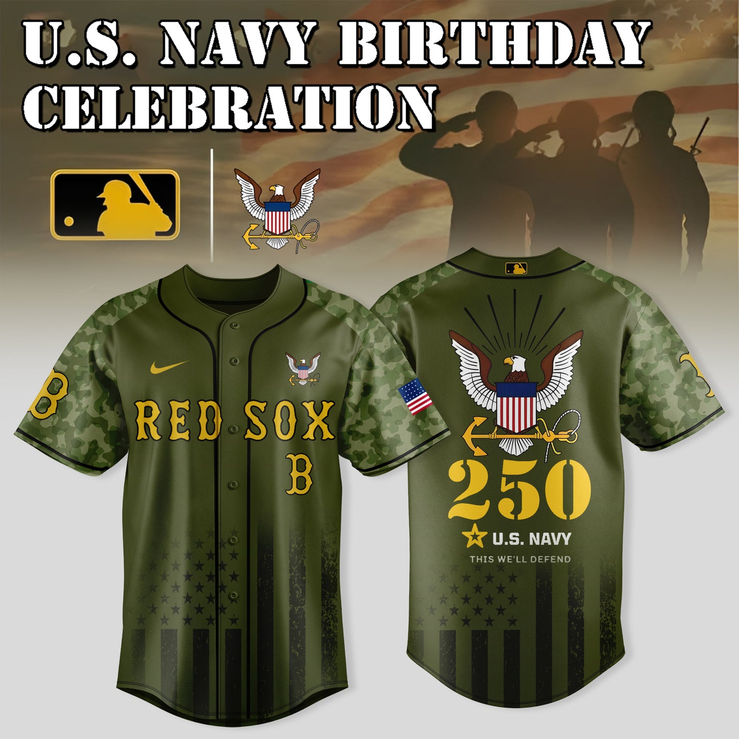 U.S. Navy 250th Anniversary Boston Red Sox Jersey
