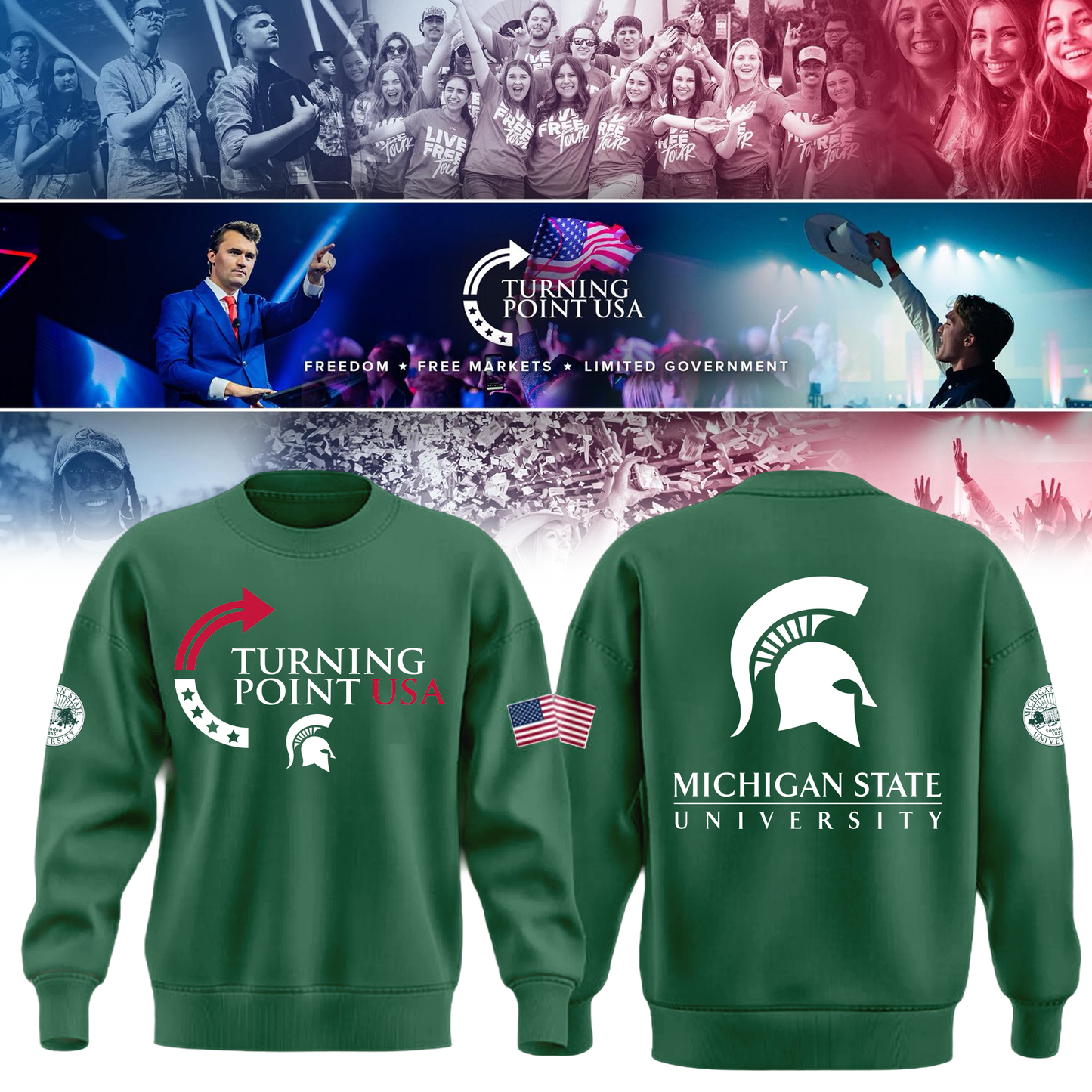 Michigan State University x Turning Point USA Sweatshirt