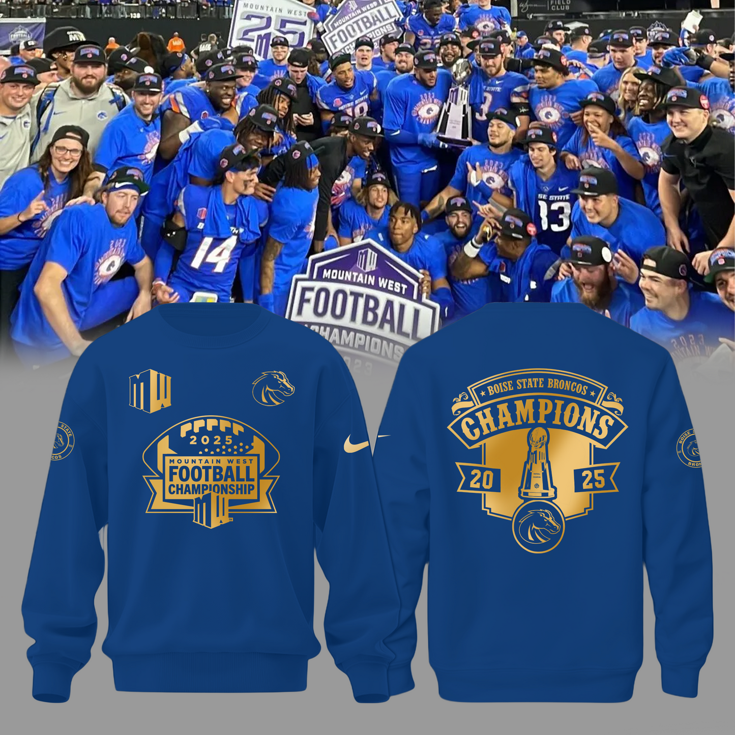 2025 Champion Mountain West Football Championship - Boise State Broncos Sweater v3