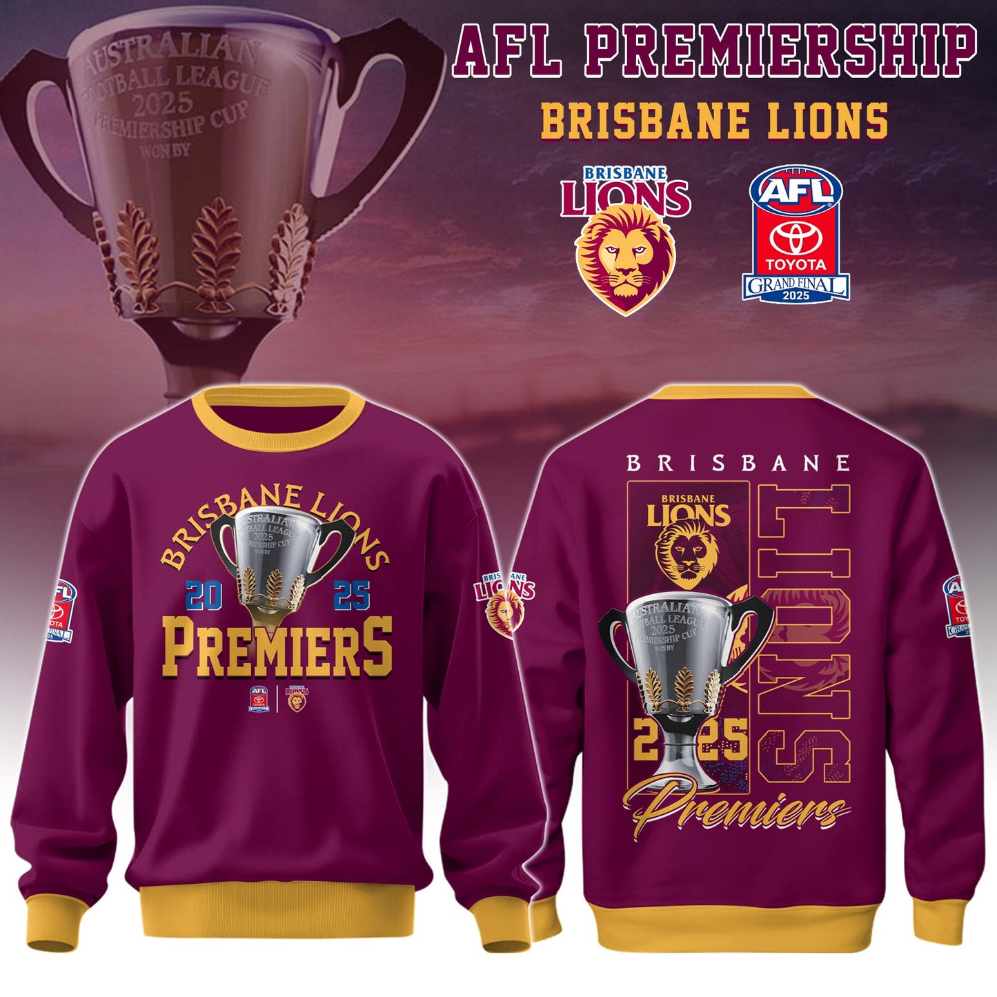 . Brisbane Lions - AFL 2025 Champions Sweatshirt Ver 2