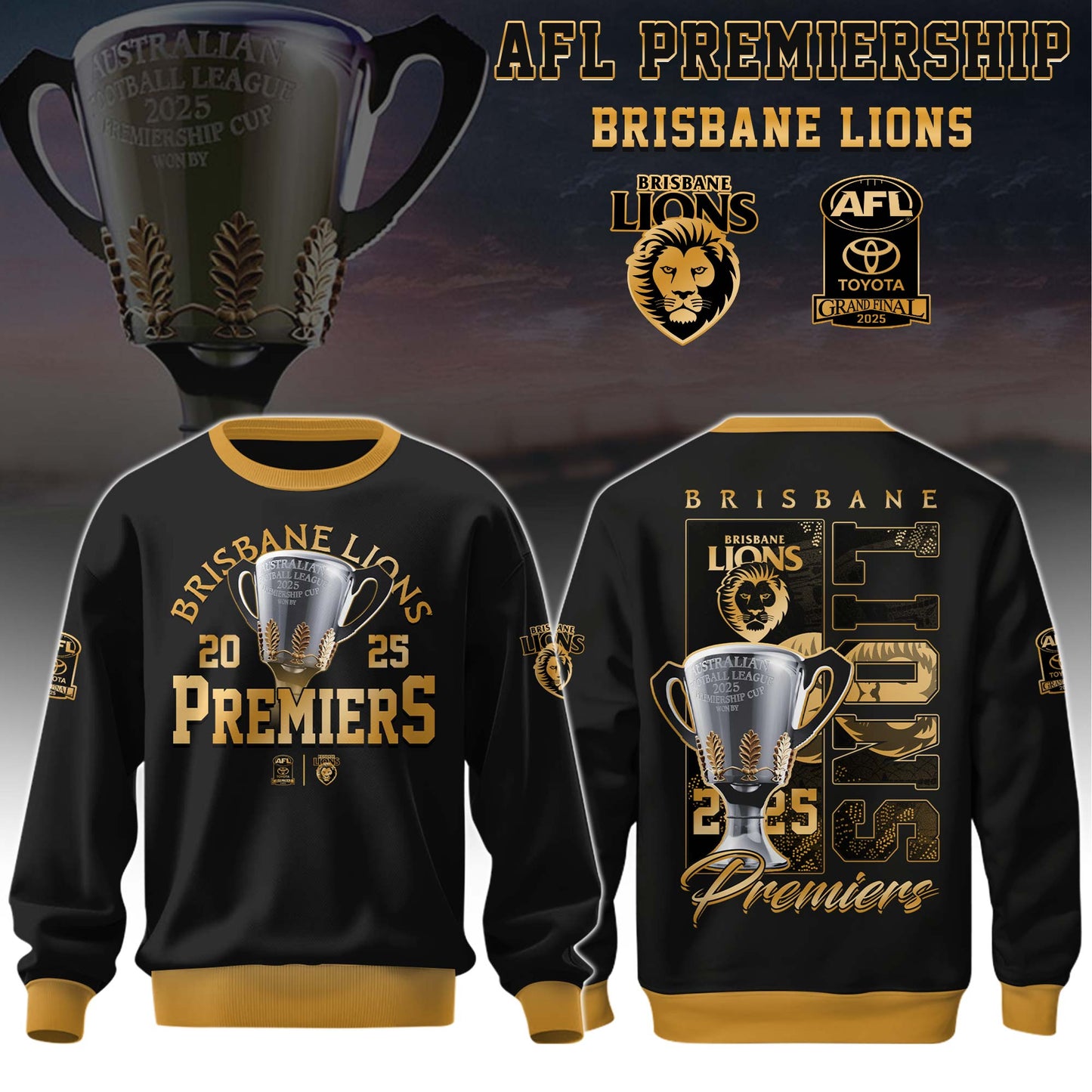 . Brisbane Lions - AFL 2025 Champions Sweatshirt Ver 1