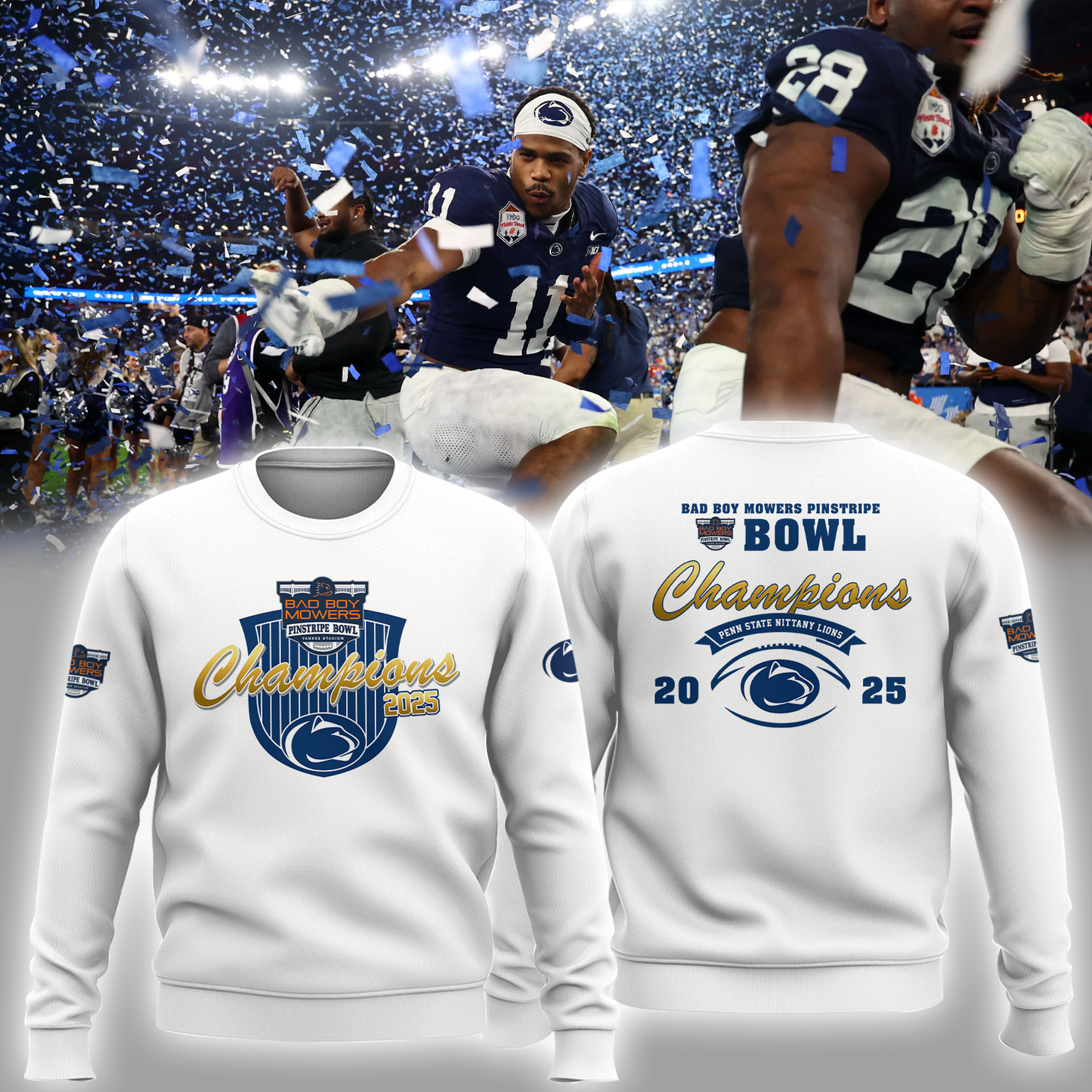 Penn State – BAD BOY MOWERS PINSTRIPE BOWL Champions Sweatshirt
