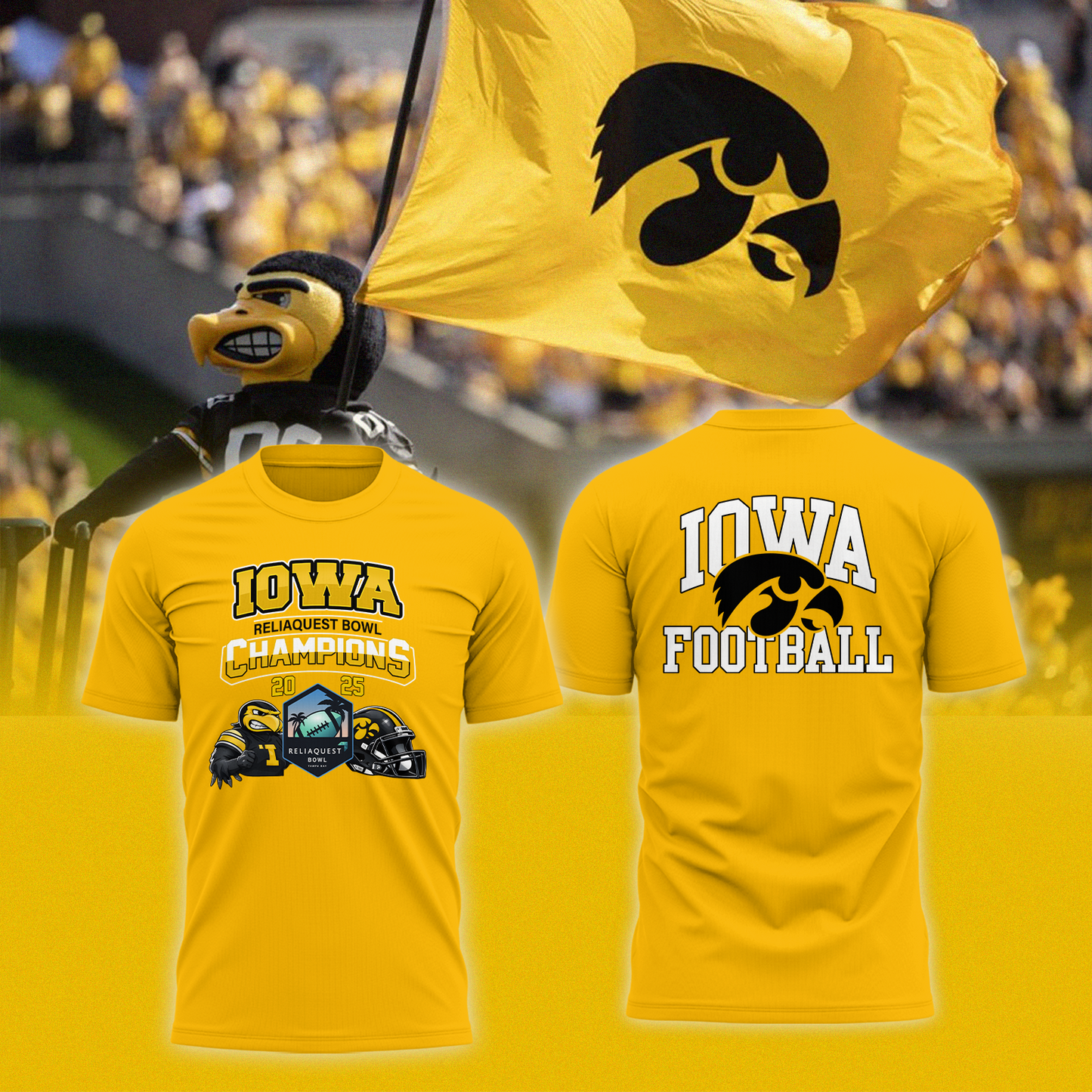Iowa Hawkeyes - 40th RELIAQUEST BOWL Champion T-Shirt