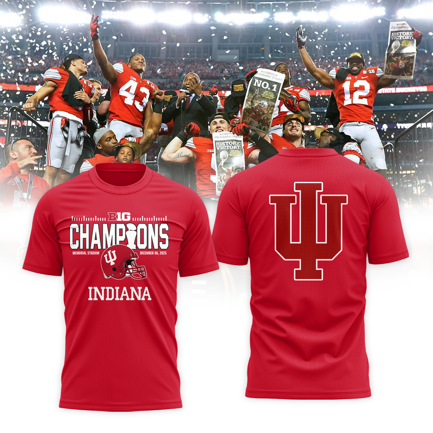 Indiana Hoosiers - Limited 2025 Big Ten Champion T-Shirt v3