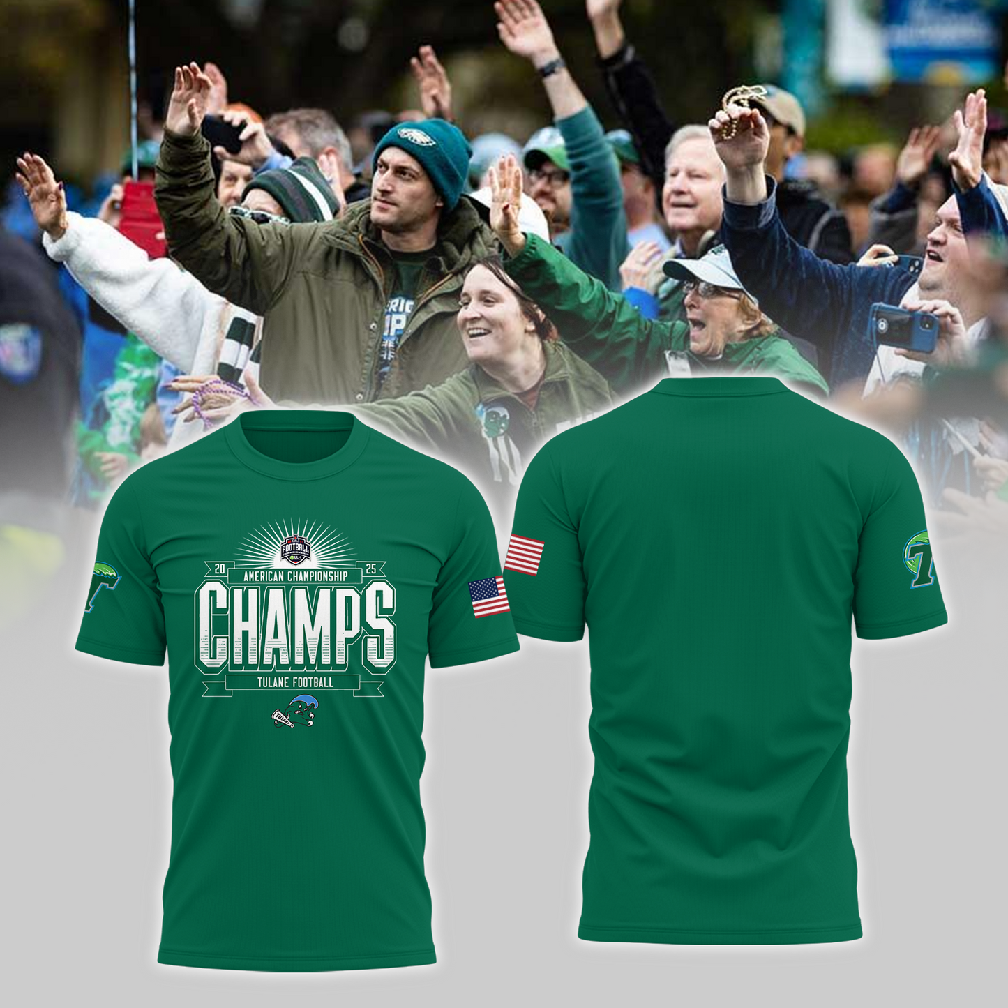2025 American Football Championship - Tulane Green Wave T-Shirt v2
