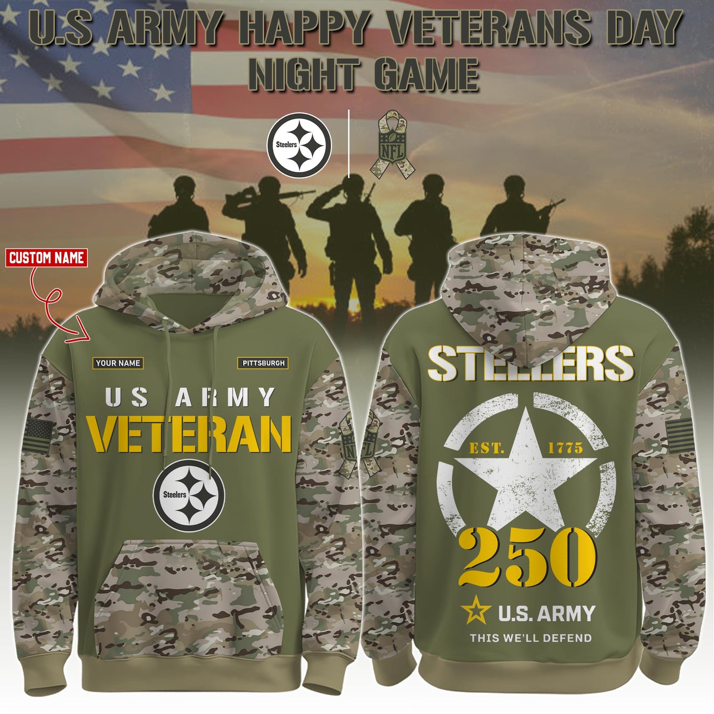 .PIT-Army 250th Birthday Limited Editions Hoodie